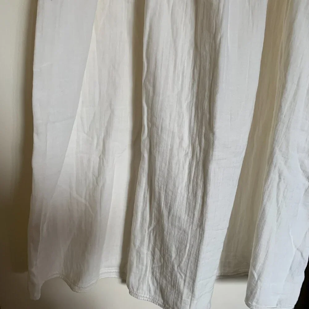 High-Waisted Crinkle Gauze Smocked Maxi Skirt SIZE L SEA SALT - Picture 8 of 11